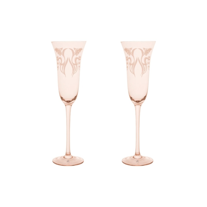 Estelle Michaelides Mystique Prosecco Glass 190ML Set of 2 Melon Gift Boxed