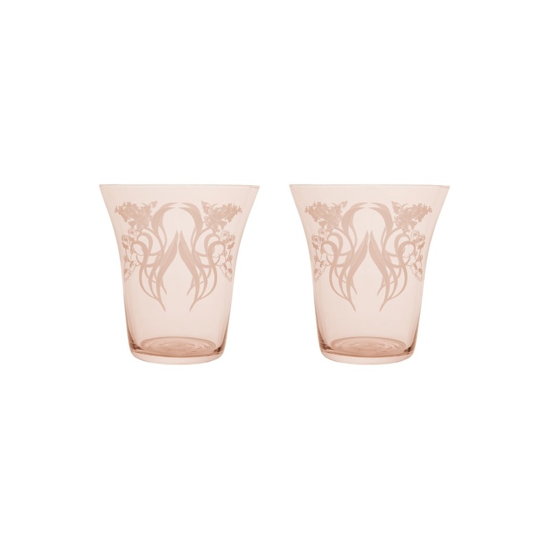 Estelle Michaelides Mystique Stemless Glass 470ML Set of 2 Melon Gift Boxed