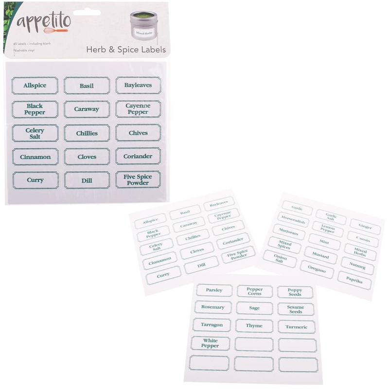 Herb And Spice Labels - Pack of 45