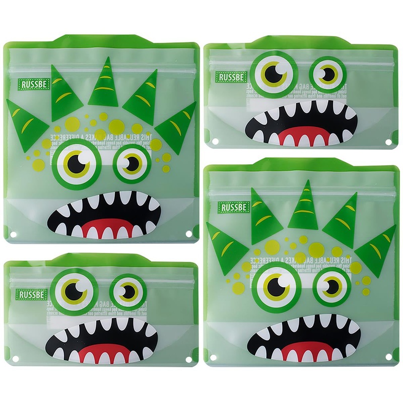 Snack/Sandwich Bags Set Of 4 - Green Monster