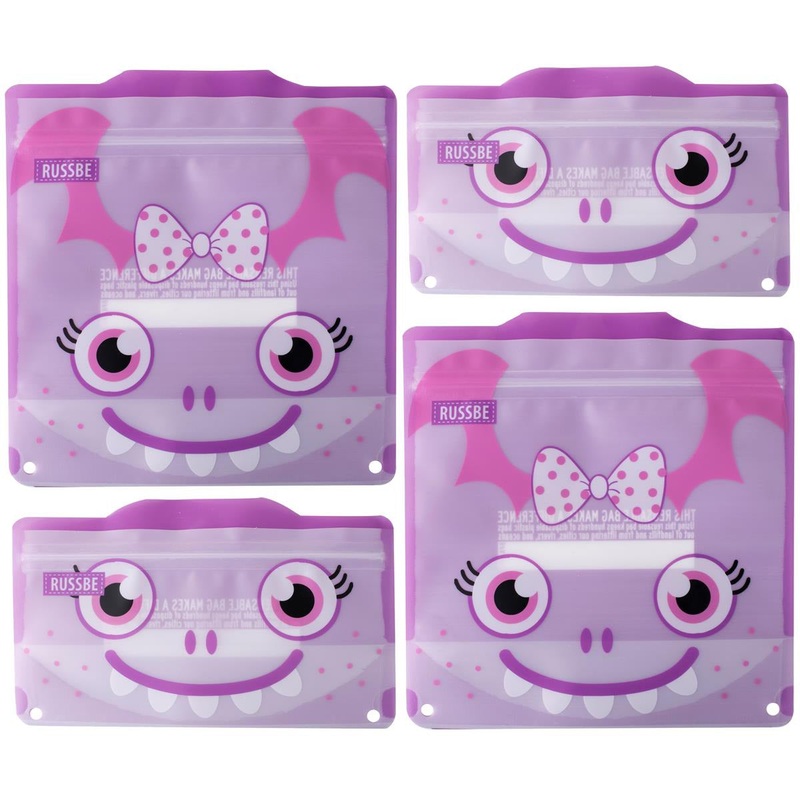 Snack/Sandwich Bags Set Of 4 - Purple Monster