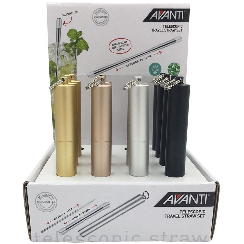 Telescopic Travel Straws - Assorted Colours