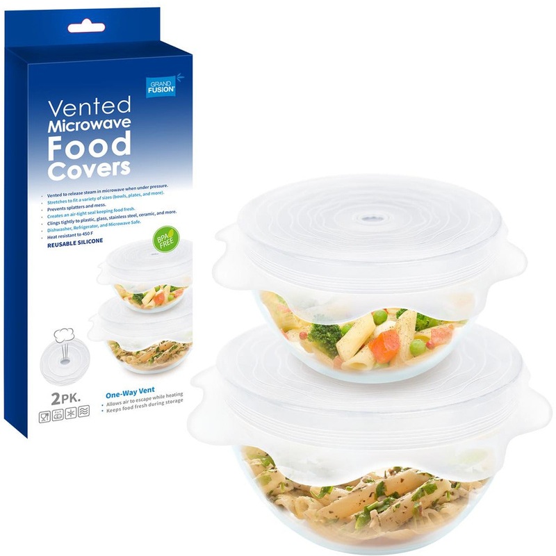 Vented Silione Microwave Food Covers Set Of 2