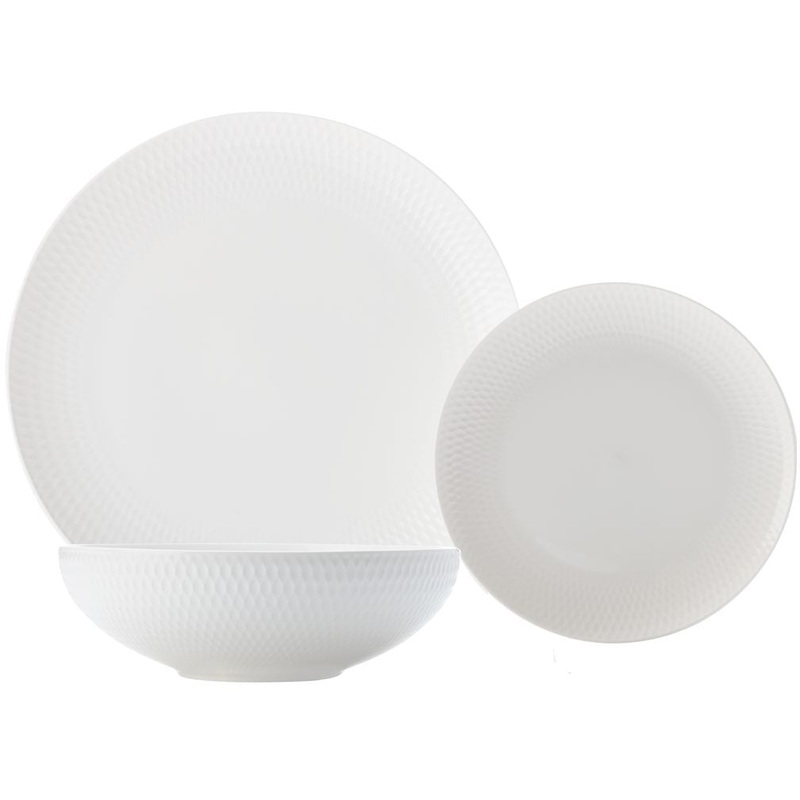 White Basics Diamonds 12 Piece Dinner Set