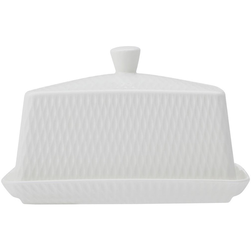 White Basics Diamonds Butter Dish