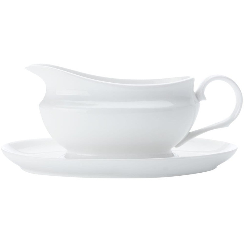 White Basics Gravey Boat And Saucer 550ml