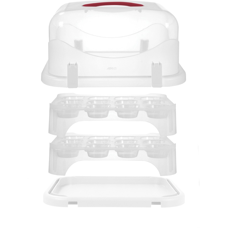 2 Tier Rectangular 24 Cupcake Carrier