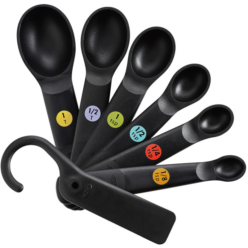 7-Piece Plastic Measuring Spoons Black