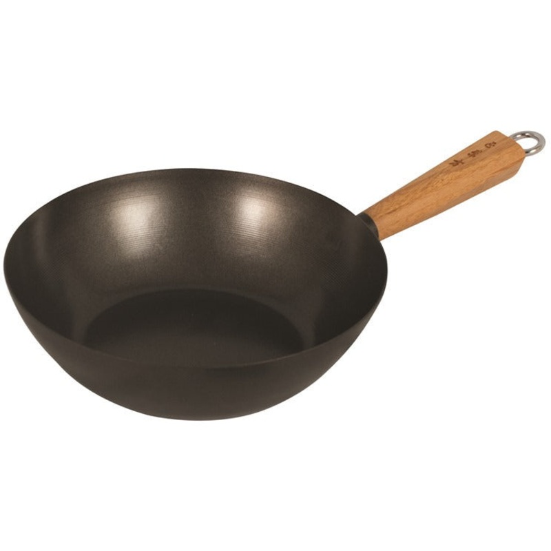 Non Stick Wok 27Cm Carbon Steel/Bamboo Handle