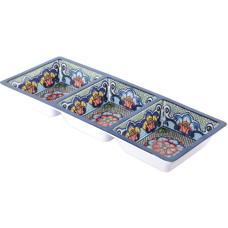 Three Section Tray - Blue