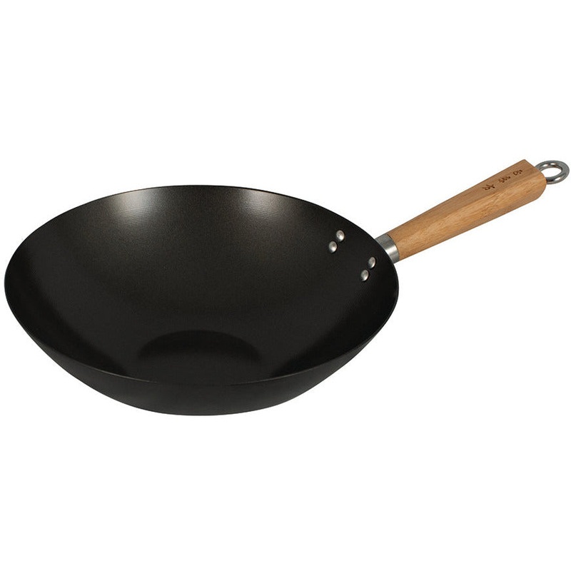 Non Stick Wok 30Cm Carbon Steel/Bamboo Handle