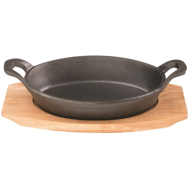Pyrocast Oval Gratin 15.5cm x 10cm With Maple Tray