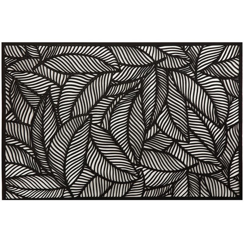 Table Accents Cut-Out Placemat 45X30Cm Leaf Black