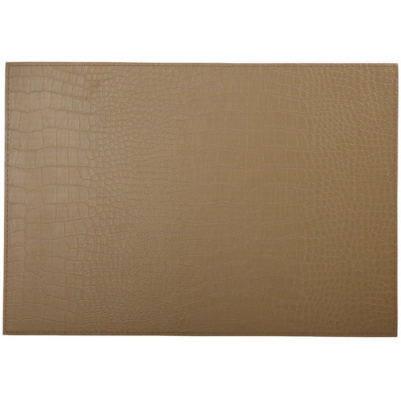 Table Accents Leather Look Alligator Placemat 43x30cm Tan