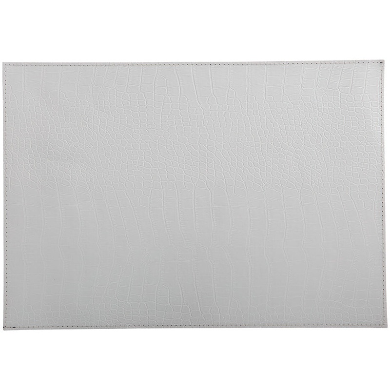 Table Accents Leather Look Alligator Placemat 43x30cm White