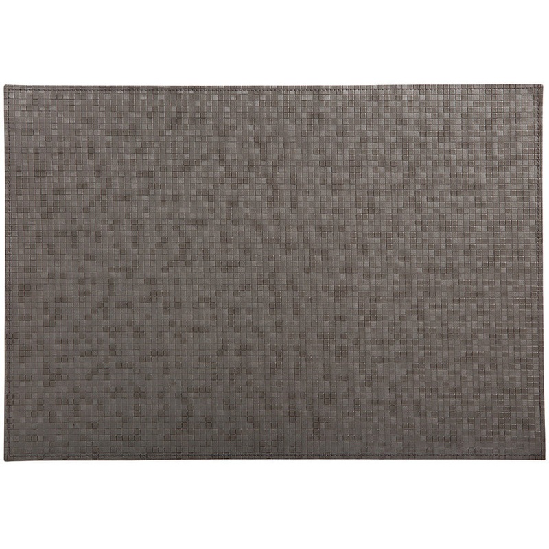 Table Accents Leather Look Mosaic Placemat 43x30cm Taupe
