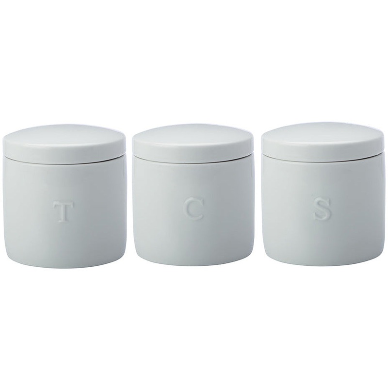 Epicurious Canister 600Ml Set Of 3 White Gift Boxed