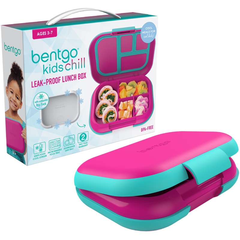 Kids Chill Leak Proof Bento Lunch Box Fuchsia Teal