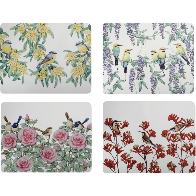 Royal Botanic Gardens - Garden Friends Cork Back Placemat 34x26.5cm Set of 4 Assorted Gift Boxed