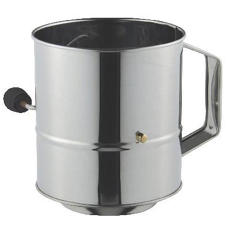 Stainless Steel Crank Handle Flour Sifter - 5 Cup