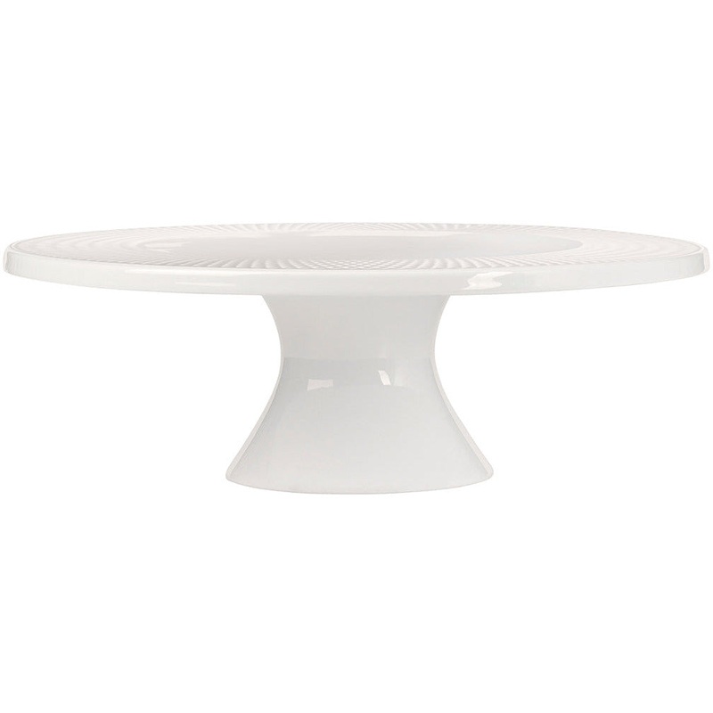 White Basics Diamonds Footed Cake Stand 25cm Gift Boxed