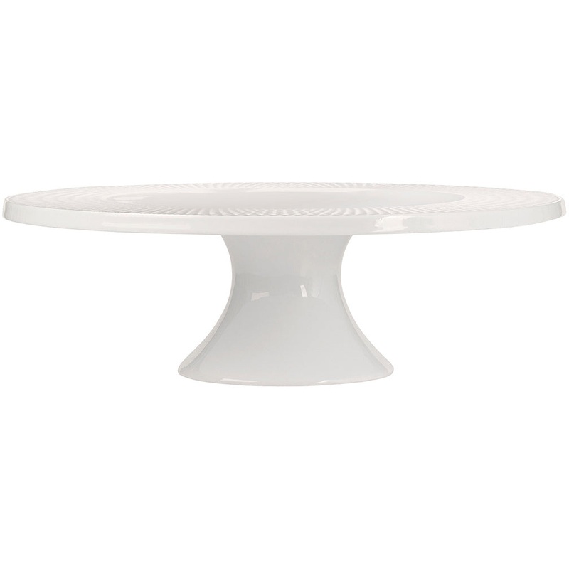White Basics Diamonds Footed Cake Stand 30cm Gift Boxed