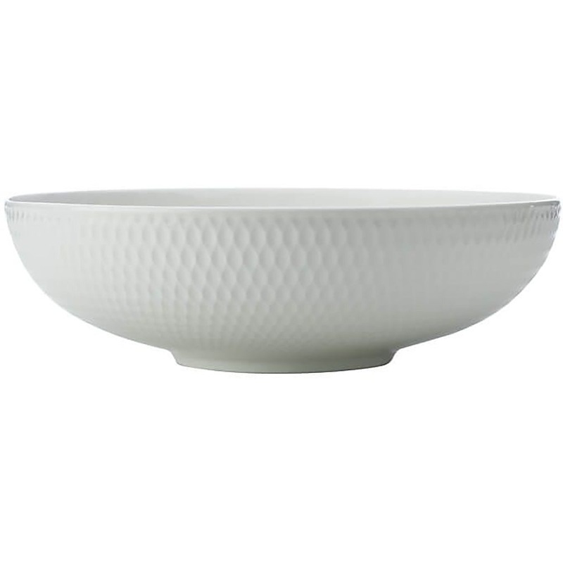 White Basics Diamonds Round Serving Bowl 25Cm
