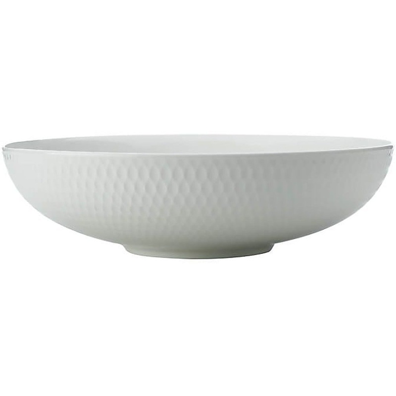White Basics Diamonds Round Serving Bowl 28Cm