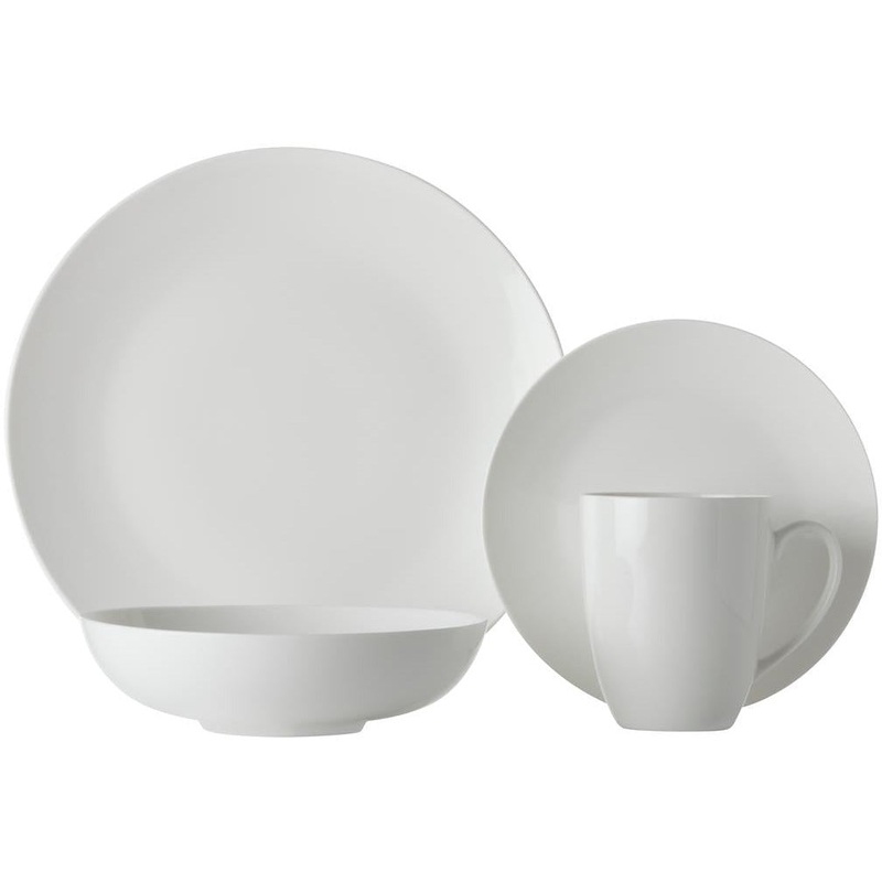 White Basics Fitzrovia Coupe Dinner Set 16pce Set