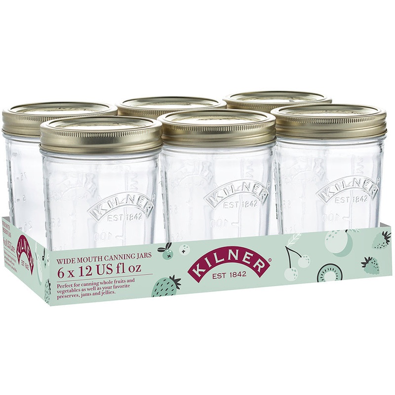 Wide Mouth Preserve Jars Set of 6 350ml