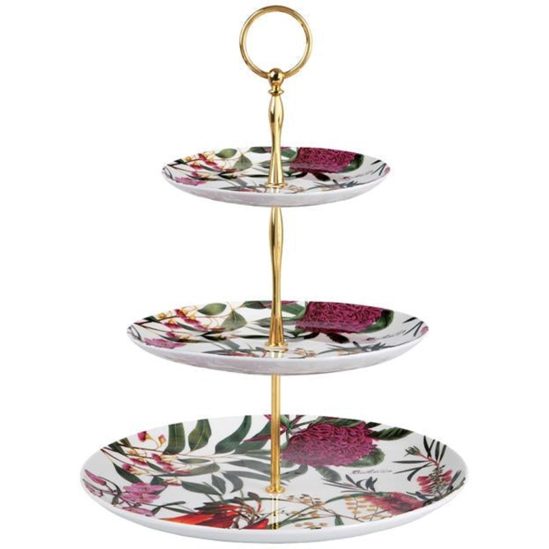 Royal Botanic Gardens Australian Botanics 3 Tiered Cake Stand Gift Boxed