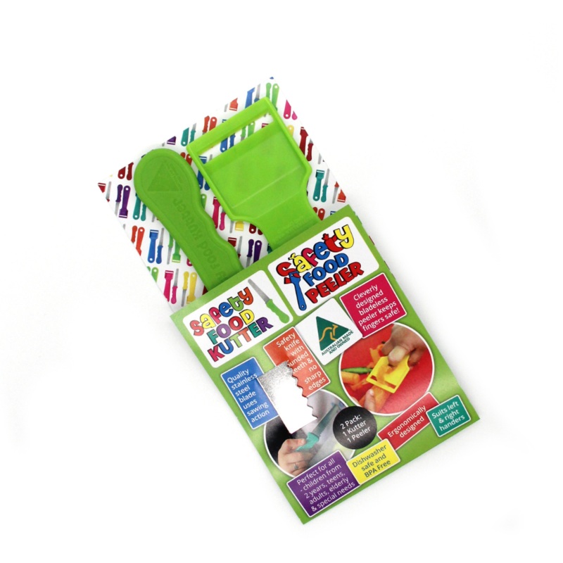 Safety Food Kutter and Safety Food Peeler Twin Pack Lime