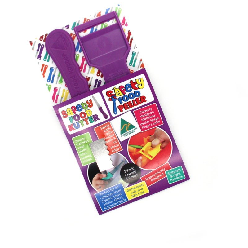 Safety Food Kutter and Safety Food Peeler Twin Pack Purple