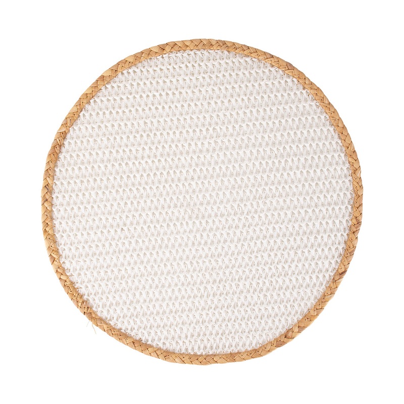 Table Accents Placemat 38cm Round White Natural