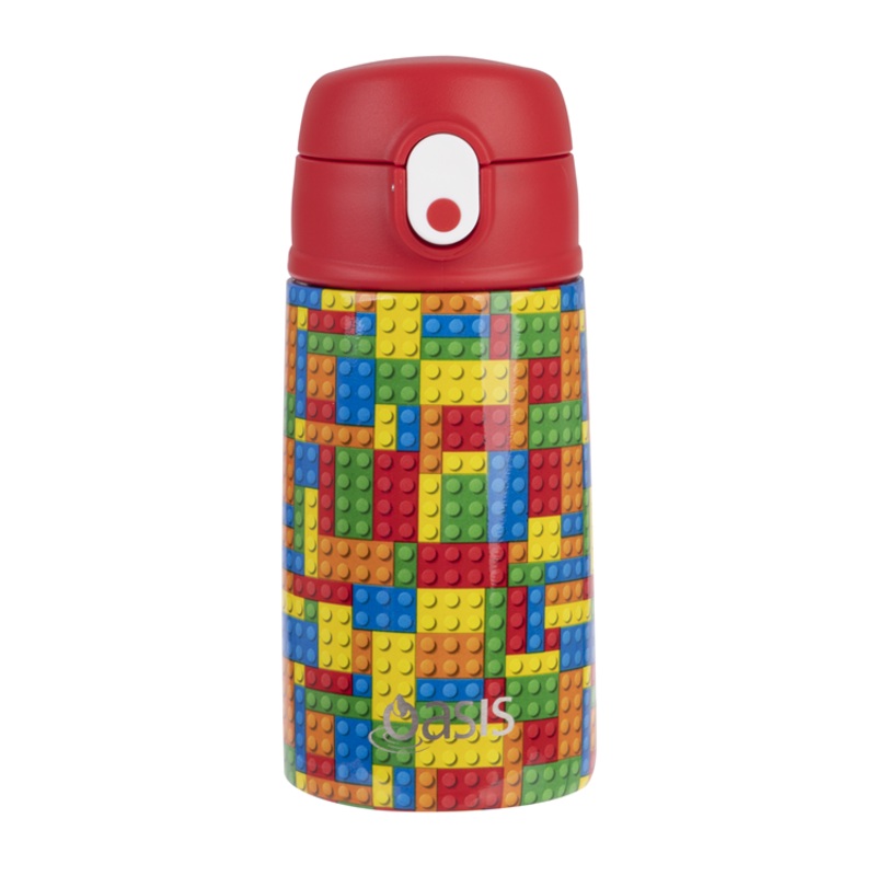 Kids Drink Bottle With Sipper 400ml Bricks
