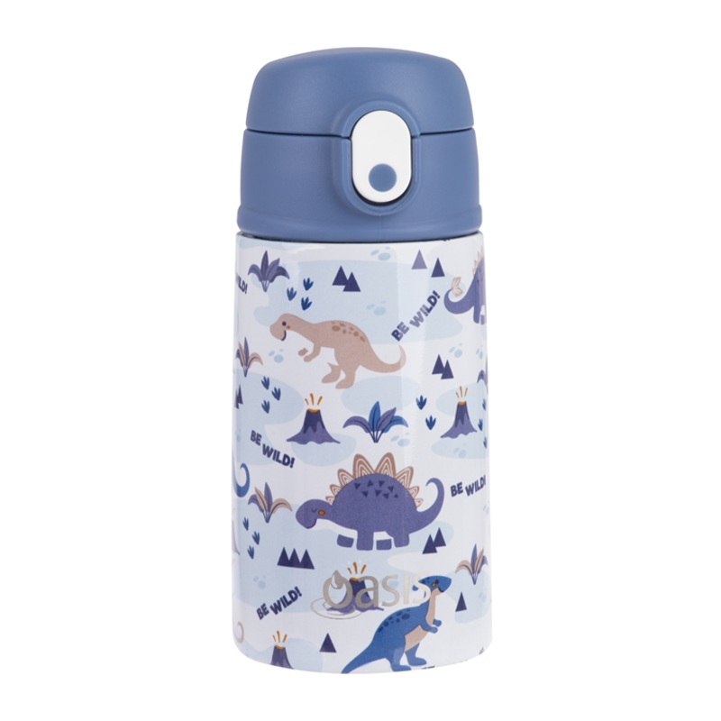 Kids Drink Bottle With Sipper 400ml Dinosaur Land