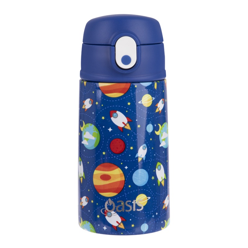 Kids Drink Bottle With Sipper 400ml Outer Space