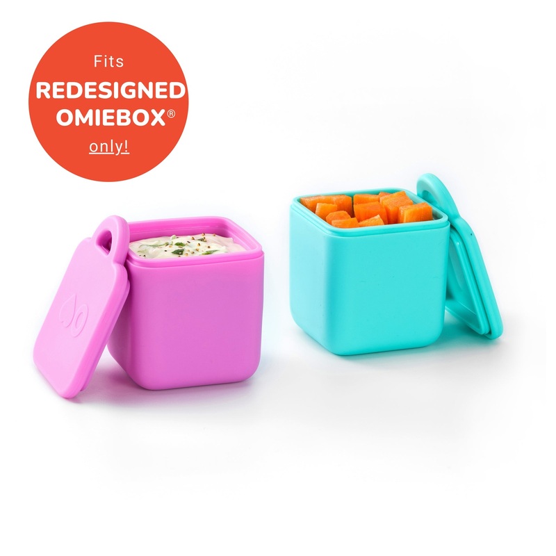 OmieDip Silicone Dip Containers Set 2 Pink Teal