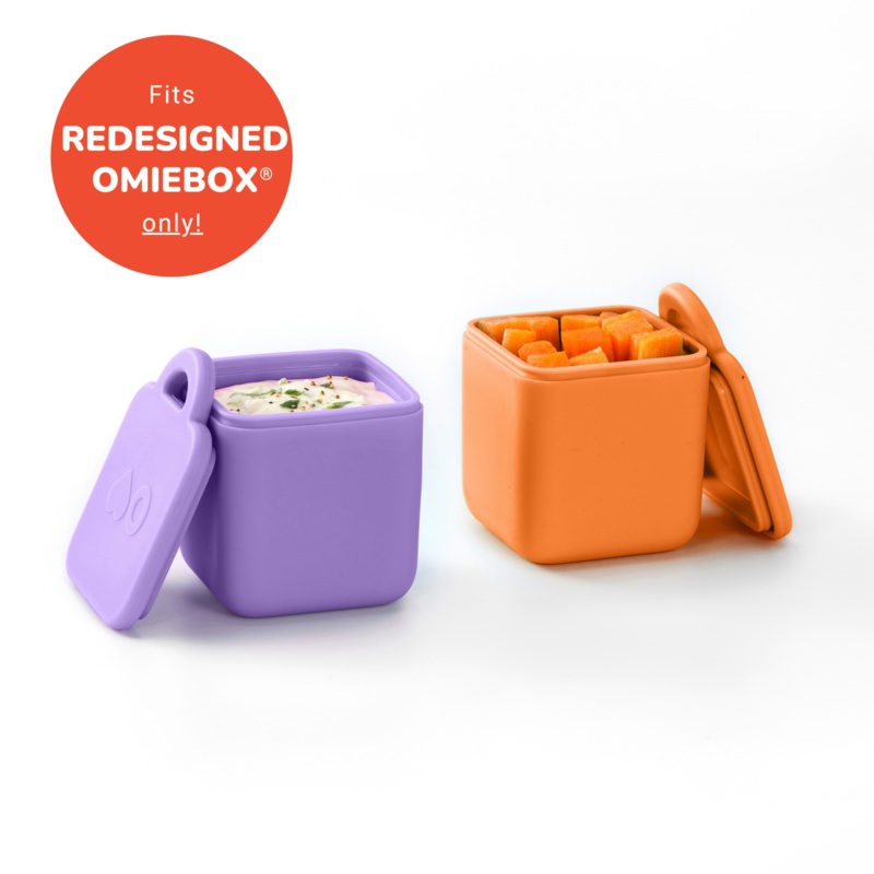 OmieDip Silicone Dip Containers Set 2 Purple Orange