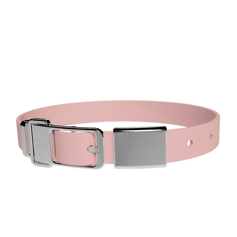 Pet Collar + Name Tag Large - Collar: Blushed