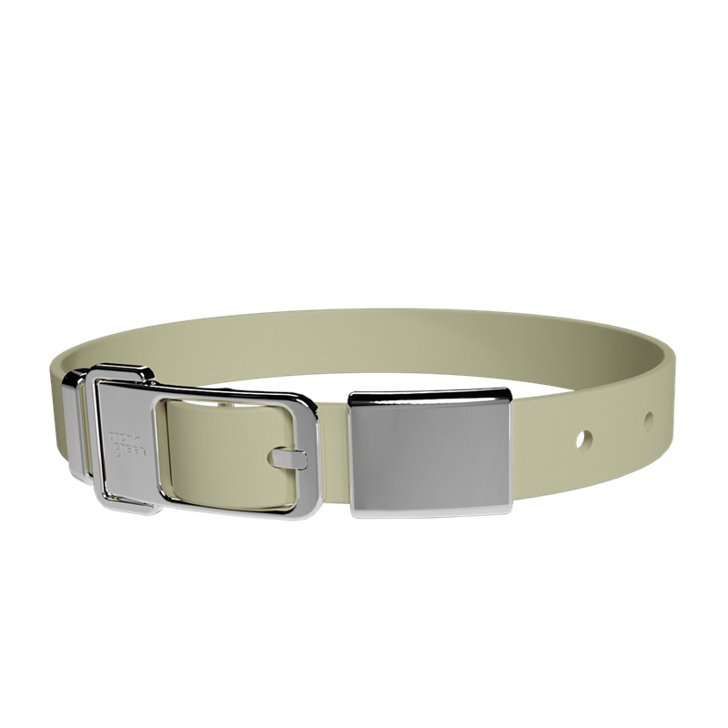 Pet Collar + Name Tag Large - Collar: Sand