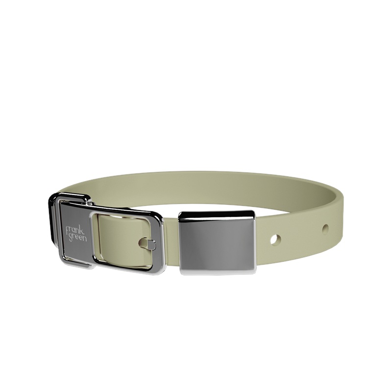 Pet Collar + Name Tag Medium - Collar: Sand