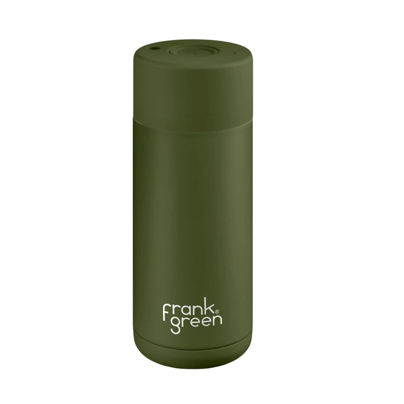16oz Reusable Cup - Push Button Lid - Khaki