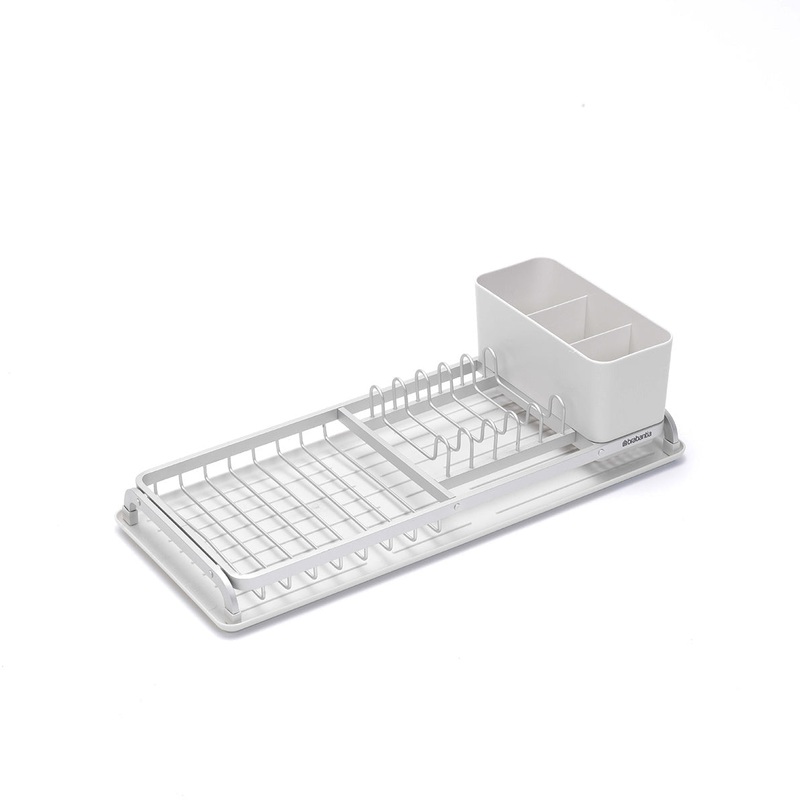 Compact Dish Drying Rack - Light Grey