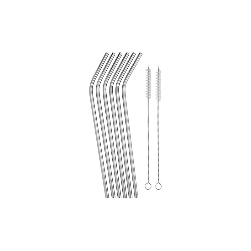 Reusable Straw Set of 6 With Brush Stainless Steel Gift Boxed