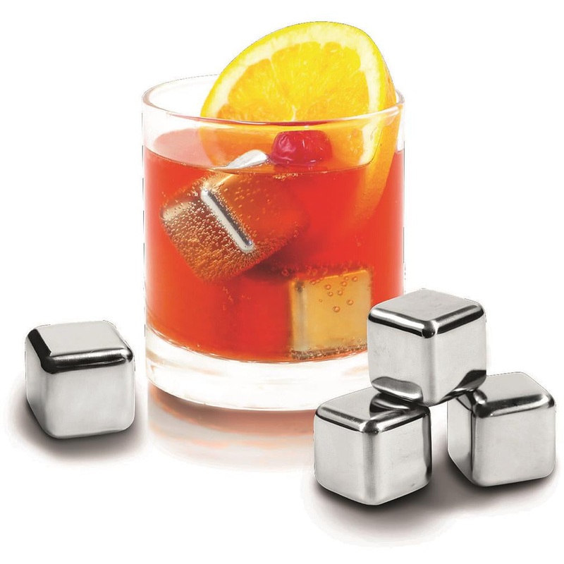 Stainless Steel Ice Cubes - Set Of 6