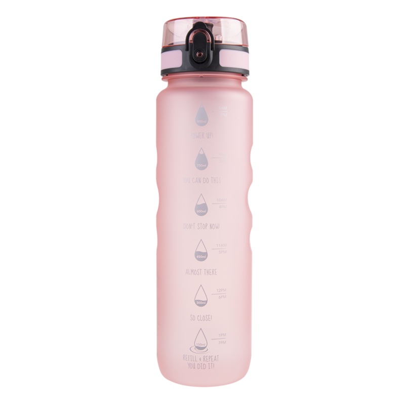 Tritan Motivational Sports Bottle 1L - Glow Pink