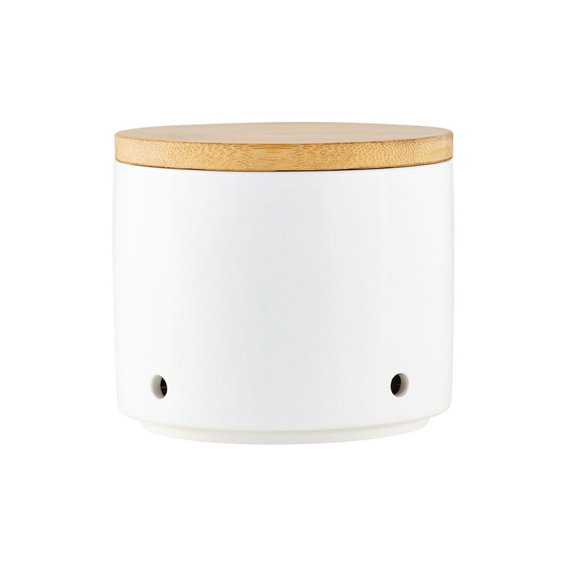 White Basics Garlic Pot 10cm Gift Boxed