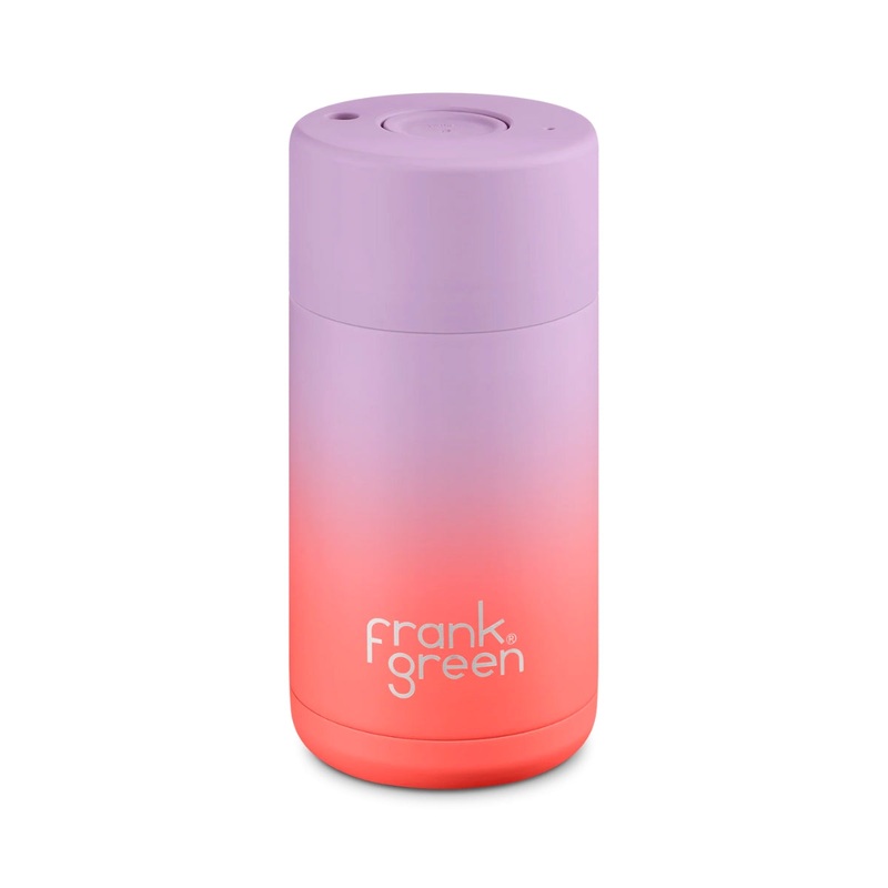 12oz Reusable Cup - Push Button Lid - Lilac Haze / Living Coral