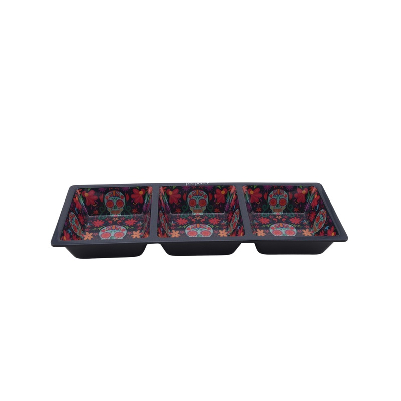 Day of the Dead Three Section Taco Tray